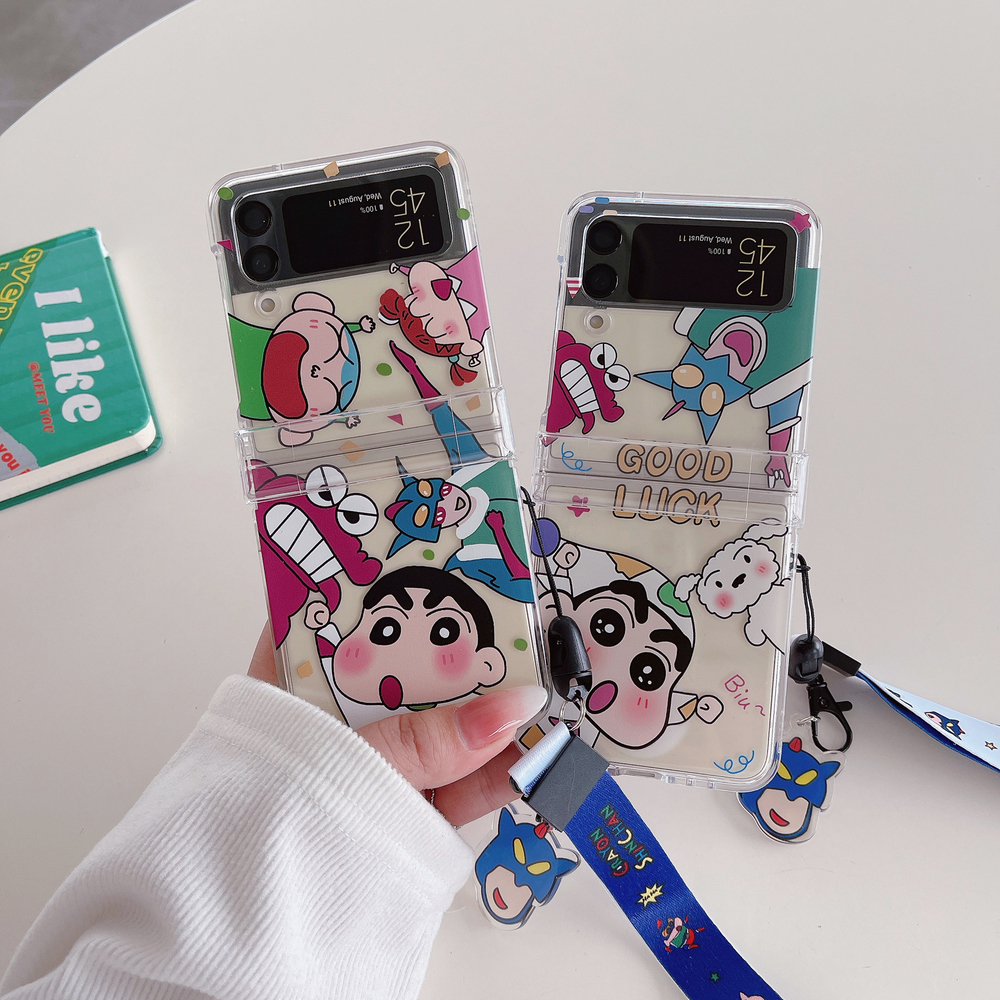 Phone Cases Z Flip 6 - Cute Japan Anime Crayon Shin-chan Transparent