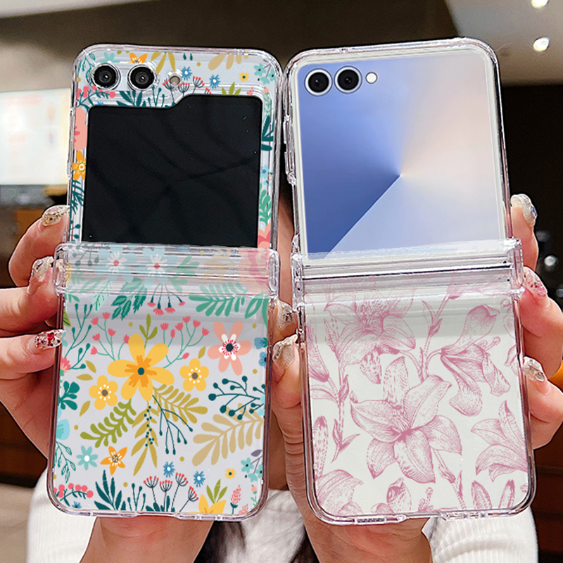 Phone Cases Z Flip 6 - Colored Flowers Print Phone Case For
