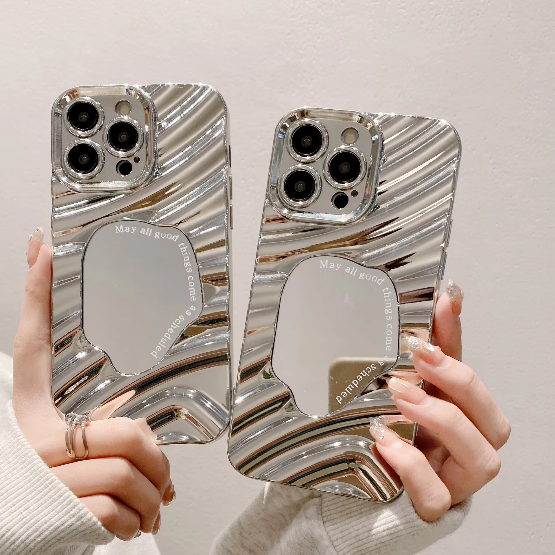 Phone Cases That Cover The Camera - Wave Cosmetic Mirror Phone Case For