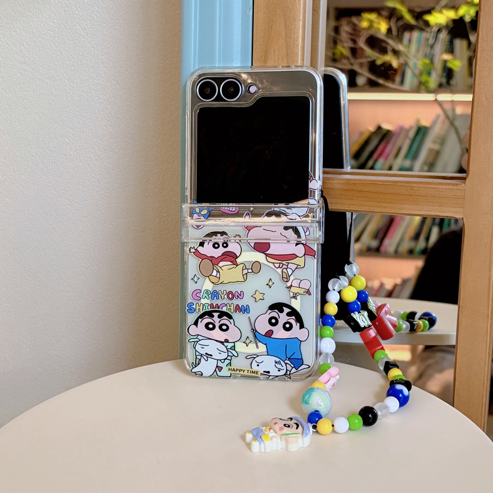 Phone Cases Z Flip 6 - Cute Anime Crayon Shin-chan Magnetic Holder