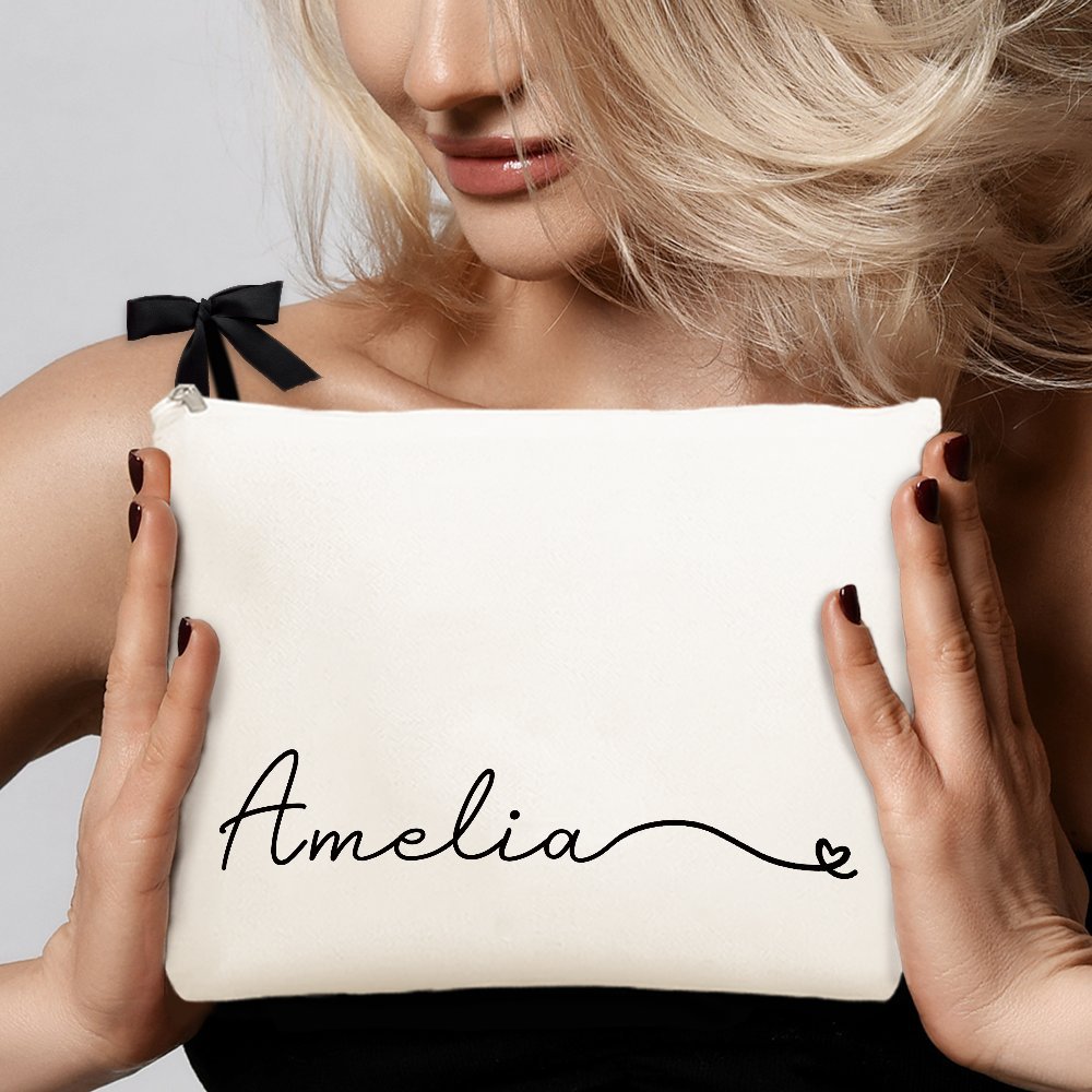 Custom Name Canvas Makeup Bag  - Monogram Custom Case のレビューと価格