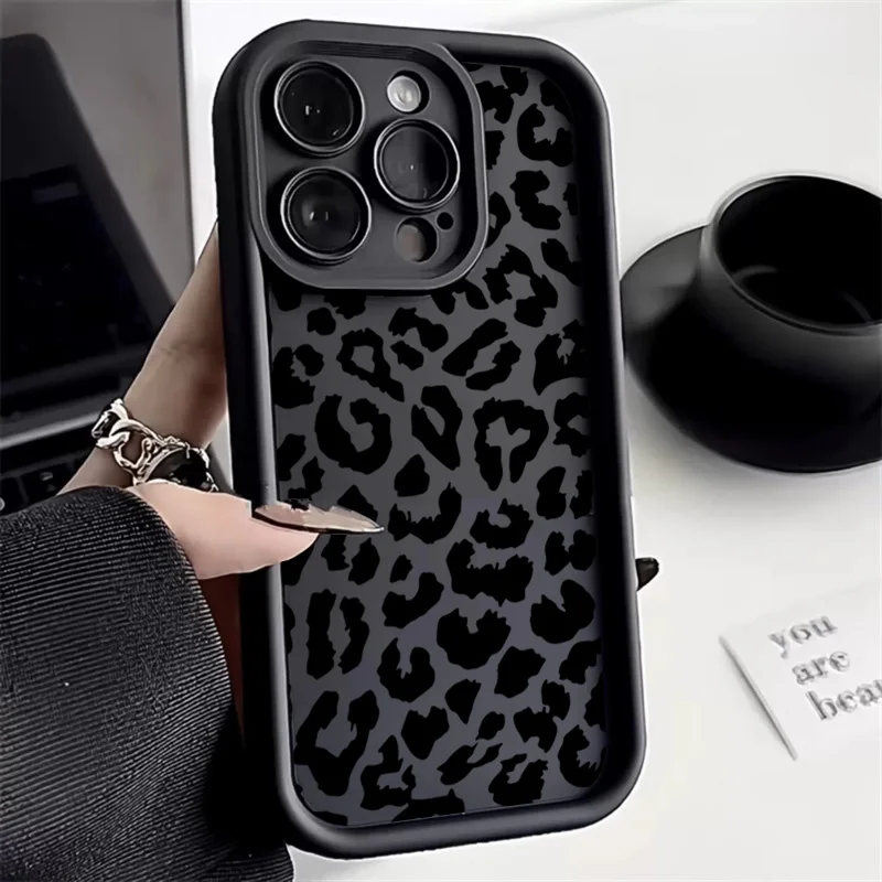 Black Leopard Print Pattern Si - Phone Cases Rhode のレビューと価格
