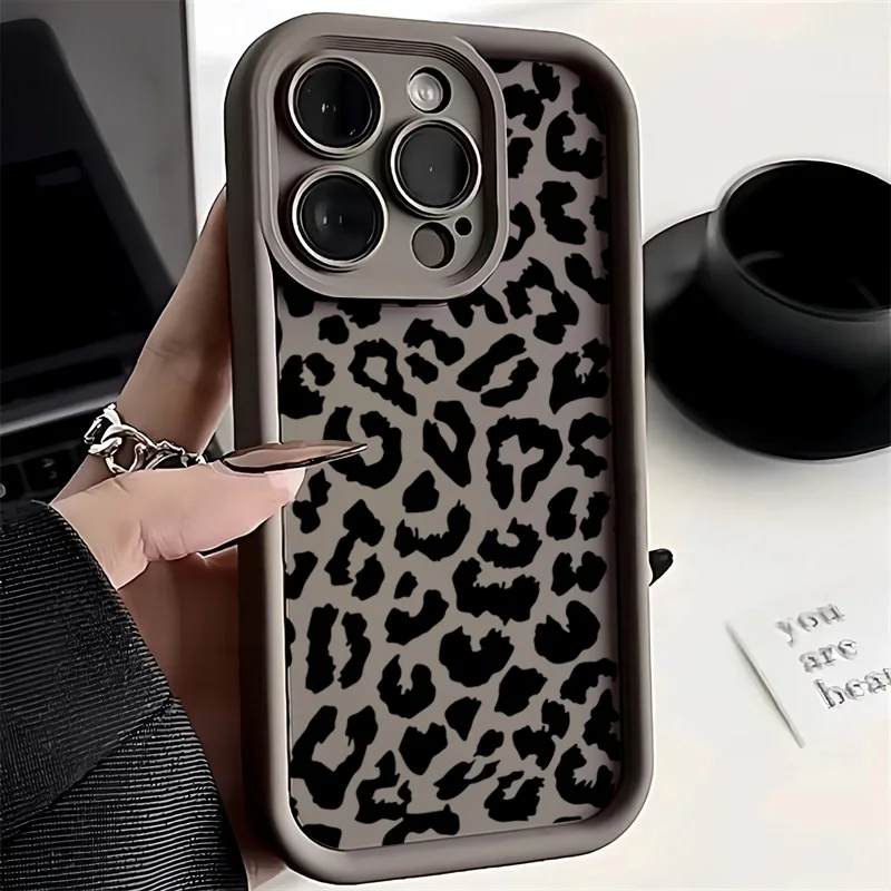 Black Leopard Print Pattern Si - Phone Cases Rhode のレビューと価格