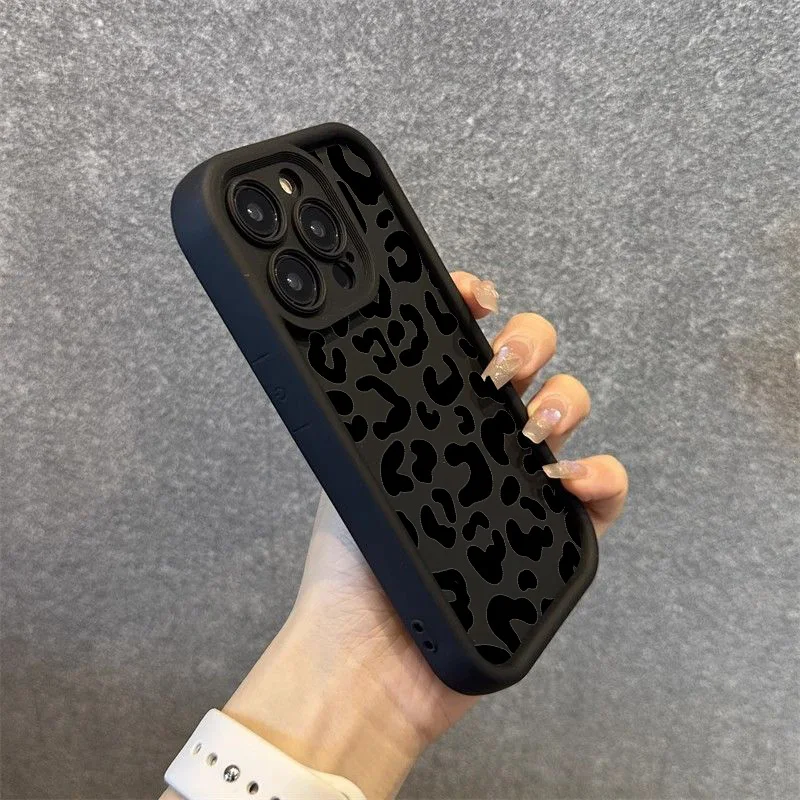 Black Leopard Print Pattern Si - Phone Cases Rhode のレビューと価格