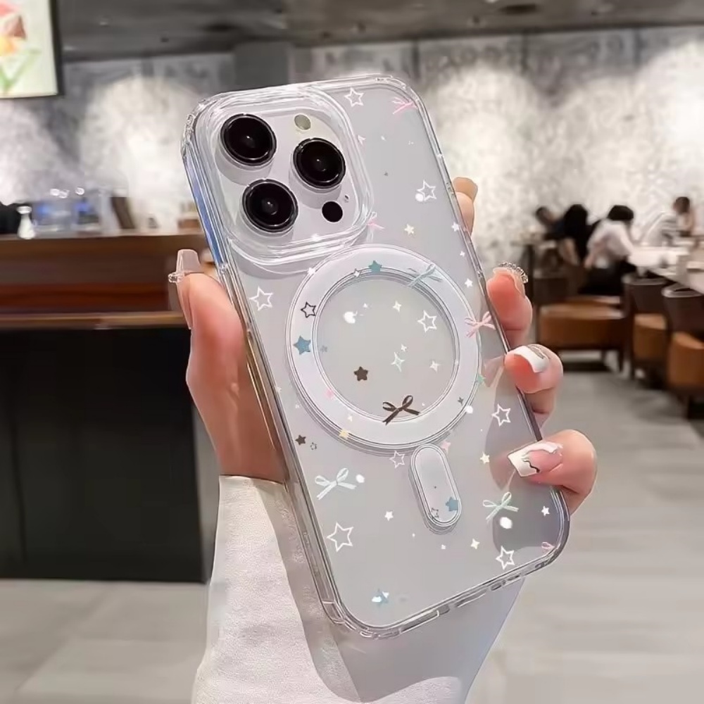 Star Bow Print Clear Phone Cas - Phone Cases With Magsafe のレビューと価格