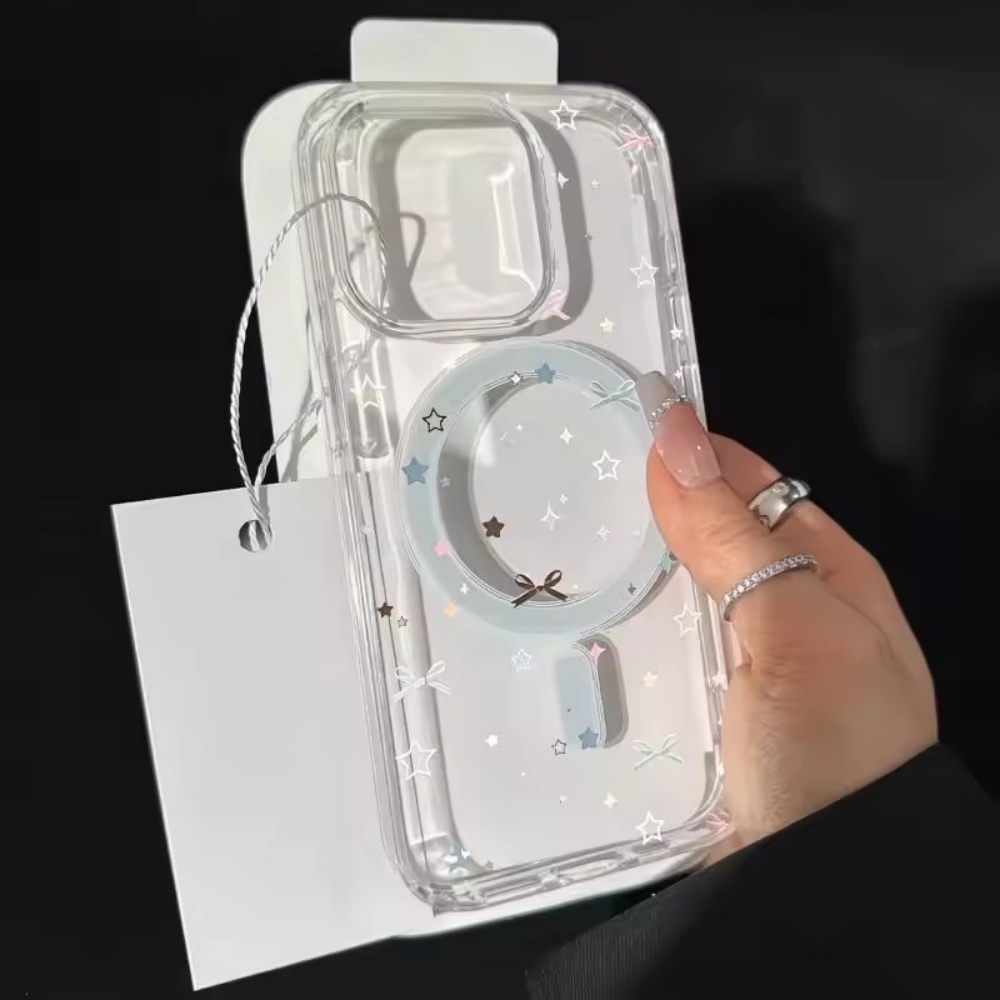 Star Bow Print Clear Phone Cas - Phone Cases With Magsafe のレビューと価格