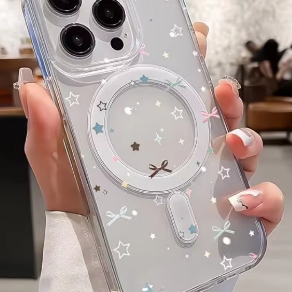 Star Bow Print Clear Phone Cas - Phone Cases With Magsafe のレビューと価格