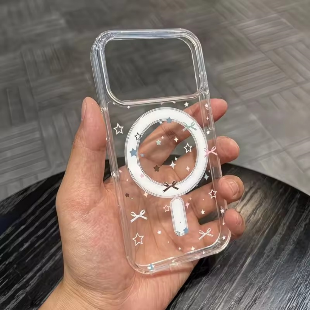 Star Bow Print Clear Phone Cas - Phone Cases With Magsafe のレビューと価格