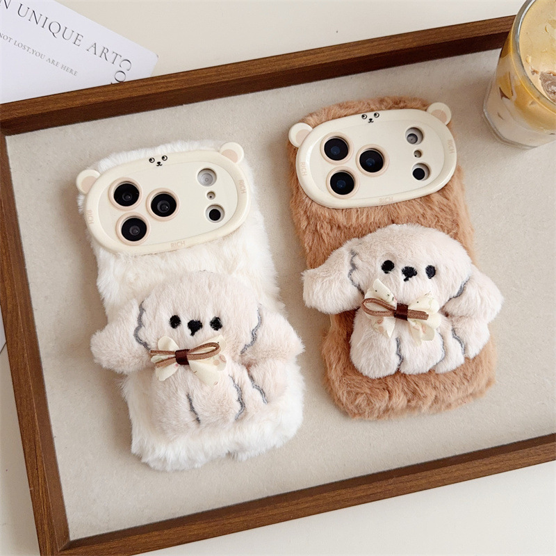 3D Cartoon Bowknot Puppy Warm  - Phone Cases Iphone 13 のレビューと価格