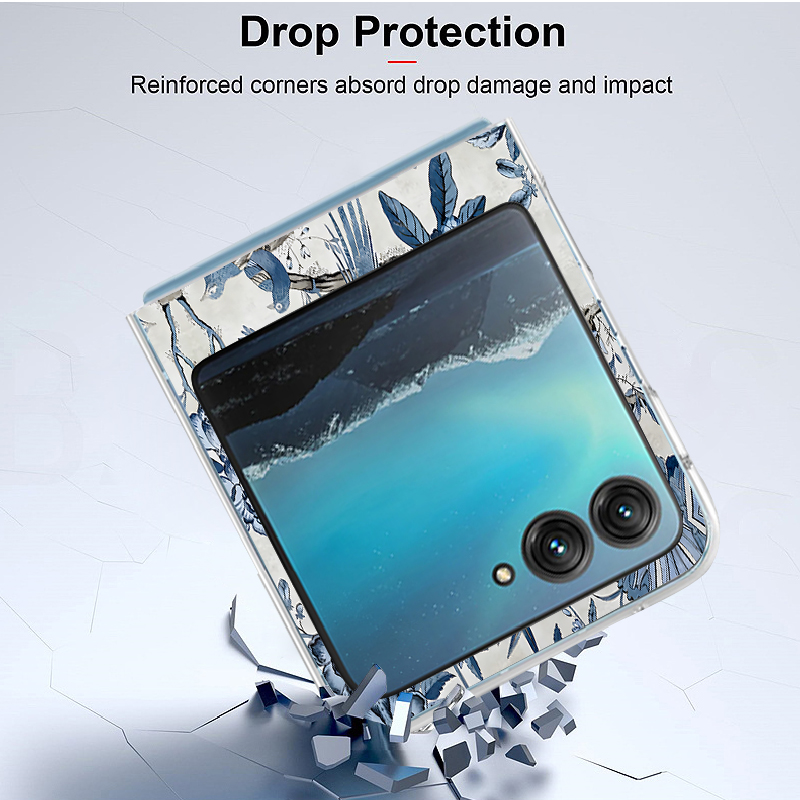 Blue Flowers Forest Print Phon - Phone Cases Motorola のレビューと価格