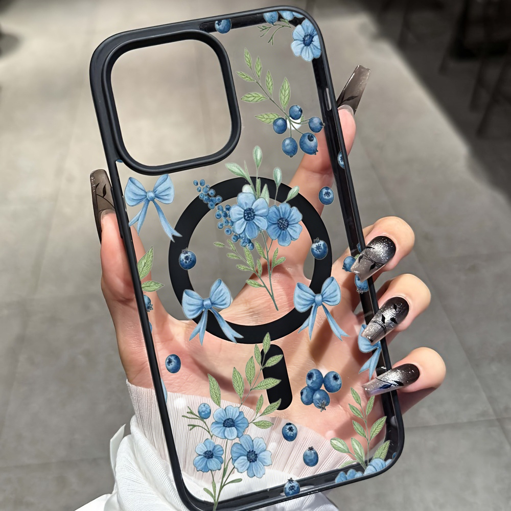 Blueberry Floral Clear Case  F - Phone Cases With Magsafe のレビューと価格
