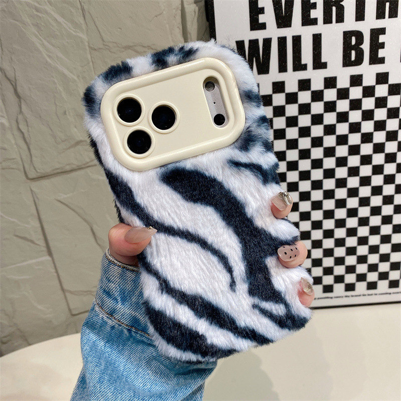 Luxury Zebra Pattern Fluffy Pl - Phone Cases Iphone 13 のレビューと価格