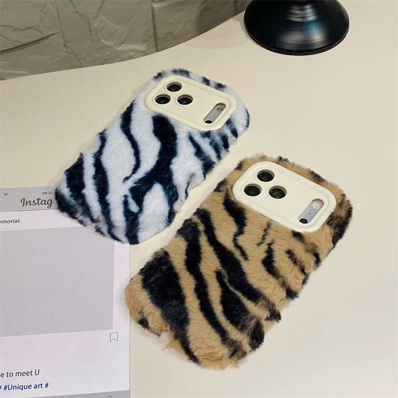 Luxury Zebra Pattern Fluffy Pl - Phone Cases Iphone 13 のレビューと価格