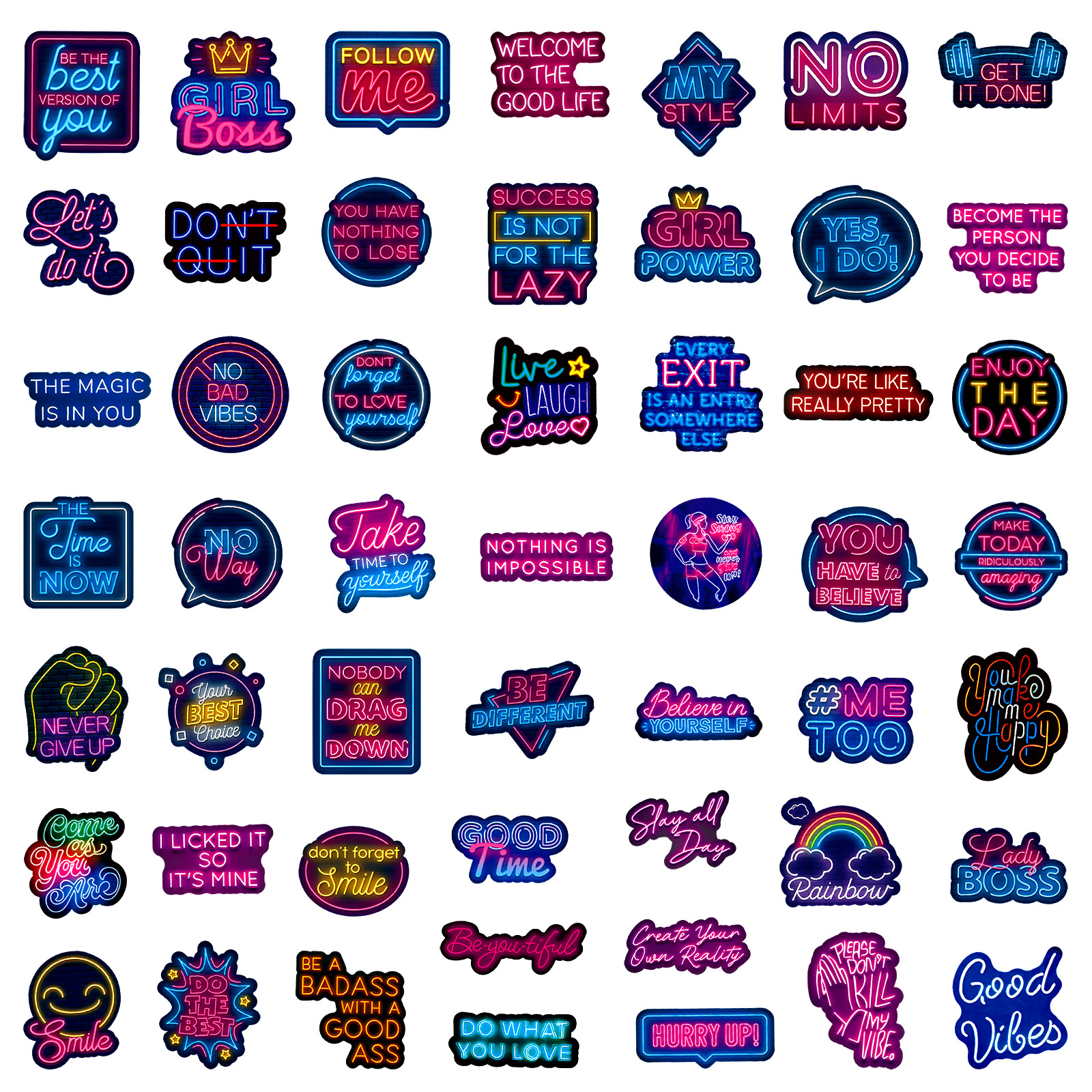 50pcs Neon Inspirational Text  - Phone Cases Quotes のレビューと価格