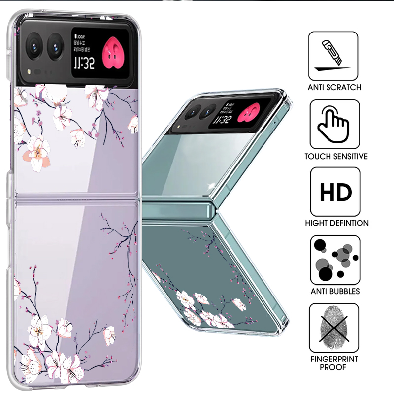 White Flowers Pattern Phone Ca - Phone Cases Motorola のレビューと価格