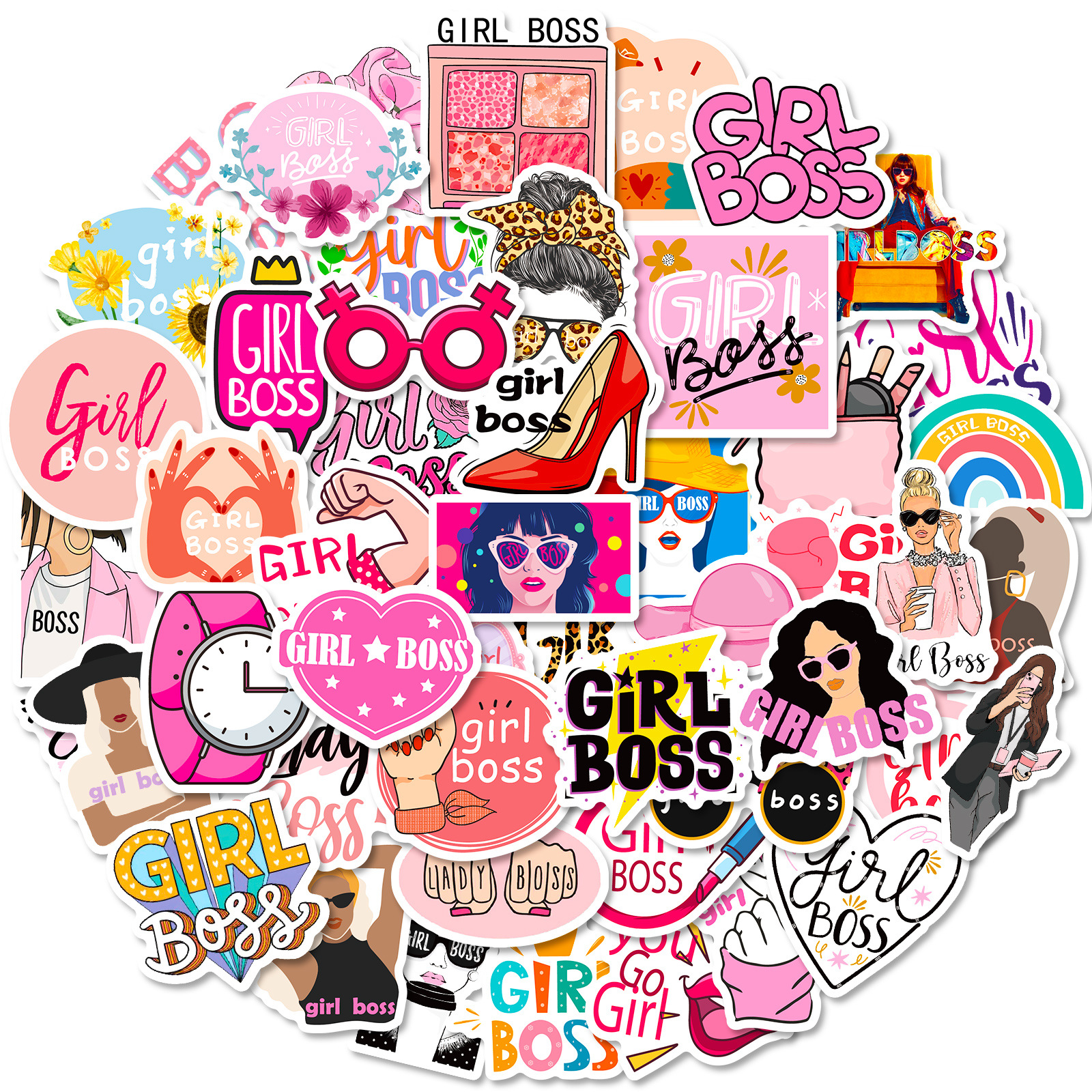 50pcs Cute Girl Boss Stickers  - Phone Cases Quotes のレビューと価格