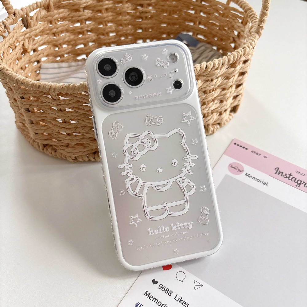 Cute Cartoon Pink Silver Botto - Phone Cases That Cover The Camera のレビューと価格