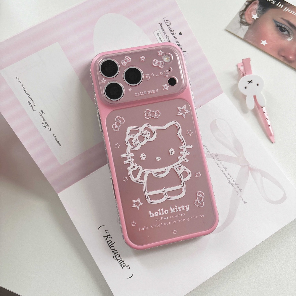 Cute Cartoon Pink Silver Botto - Phone Cases That Cover The Camera のレビューと価格