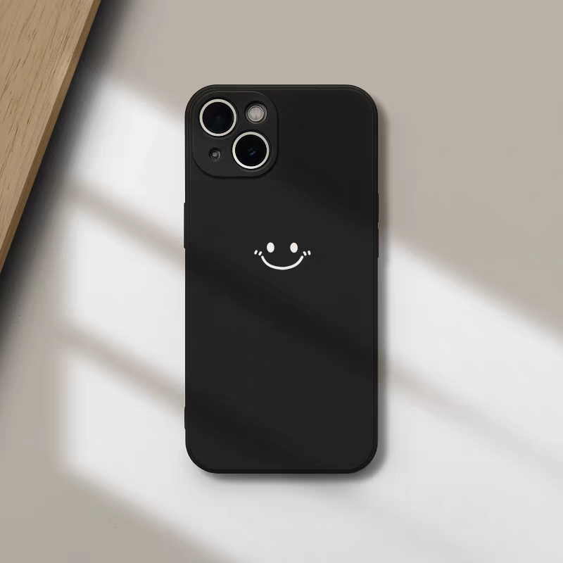Minimalist Smiley Print Phone  - Silicone Liquid Case のレビューと価格