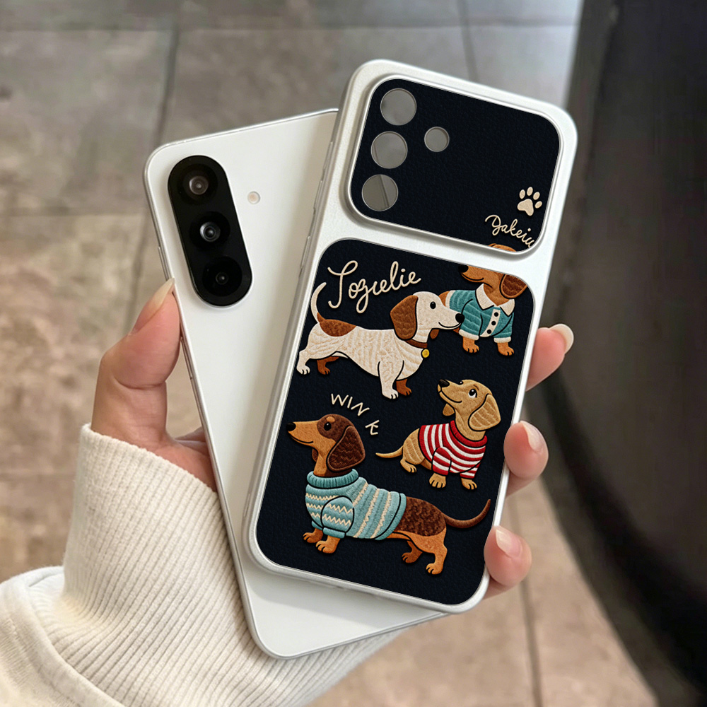 Cartoon Puppy Leather Phone Ca - Phone Cases That Cover The Camera のレビューと価格