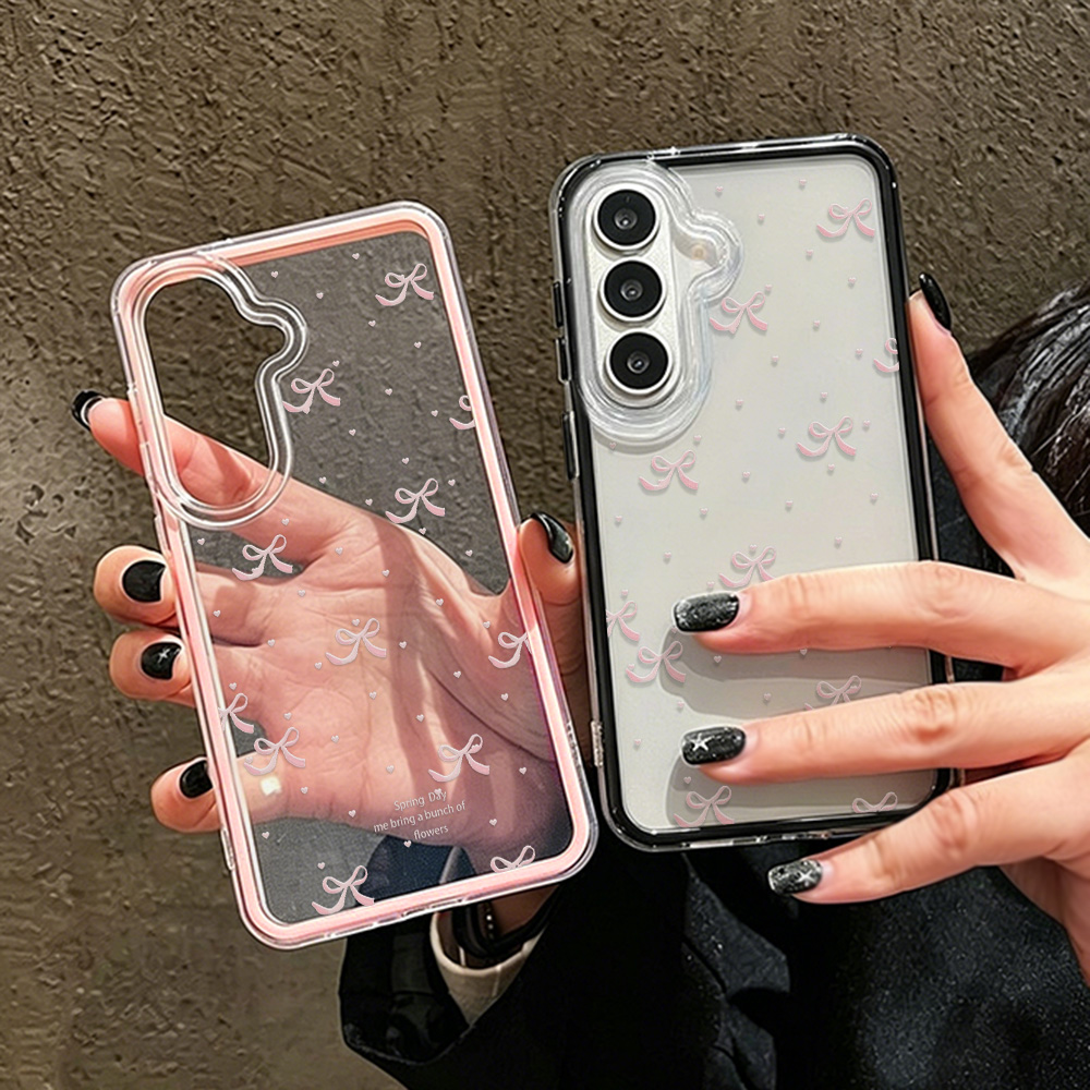 Cute Pink Bow Soft Phone Case  - Phone Cases That Cover The Camera のレビューと価格