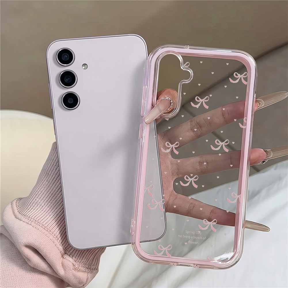 Cute Pink Bow Soft Phone Case  - Phone Cases That Cover The Camera のレビューと価格