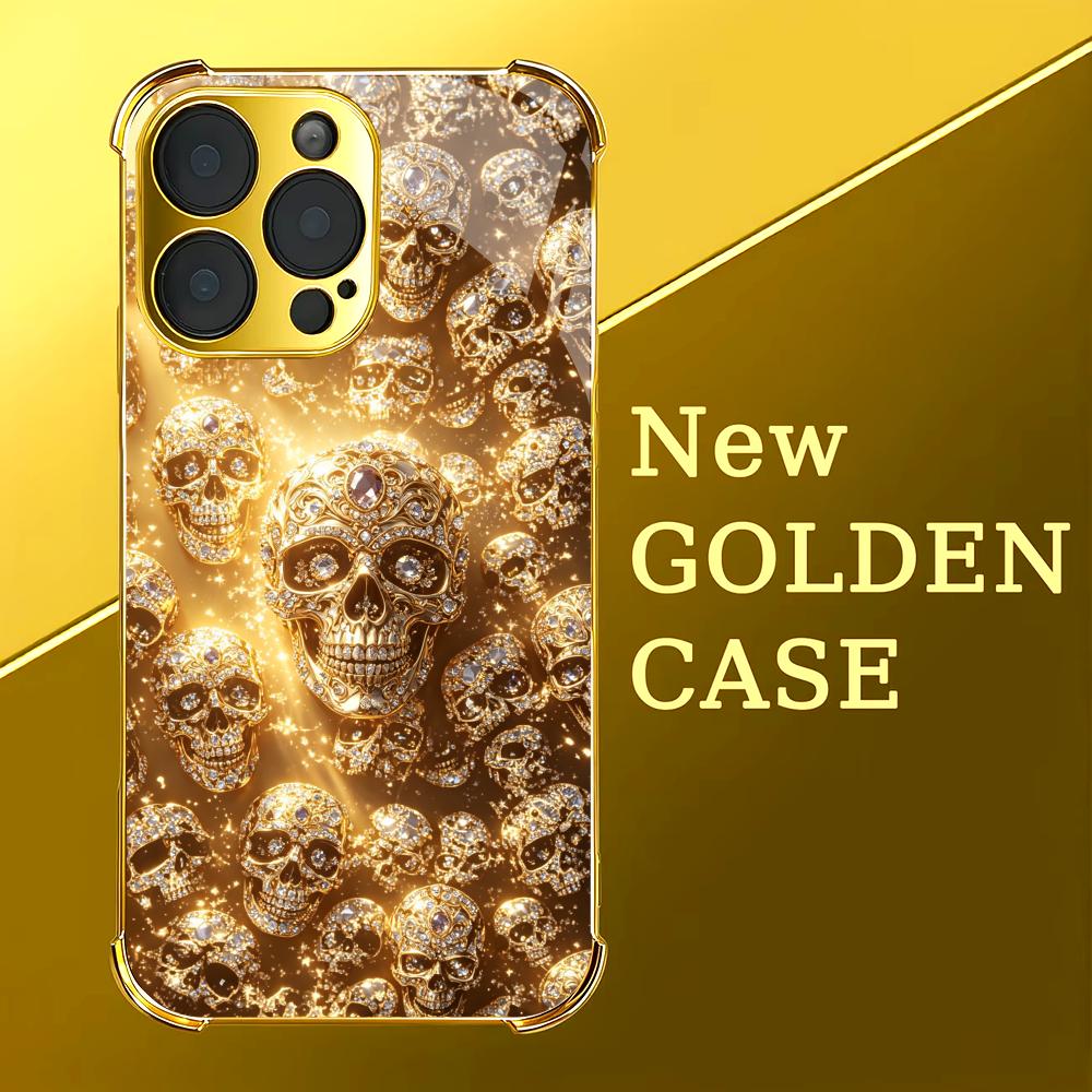 Luxurious Golden Skull glass p - Phone Cases Rhode のレビューと価格