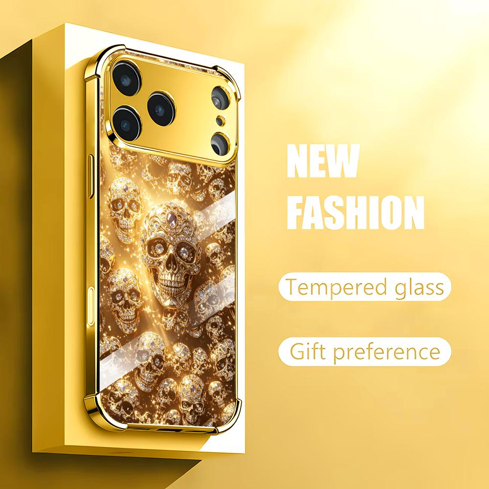 Luxurious Golden Skull glass p - Phone Cases Rhode のレビューと価格