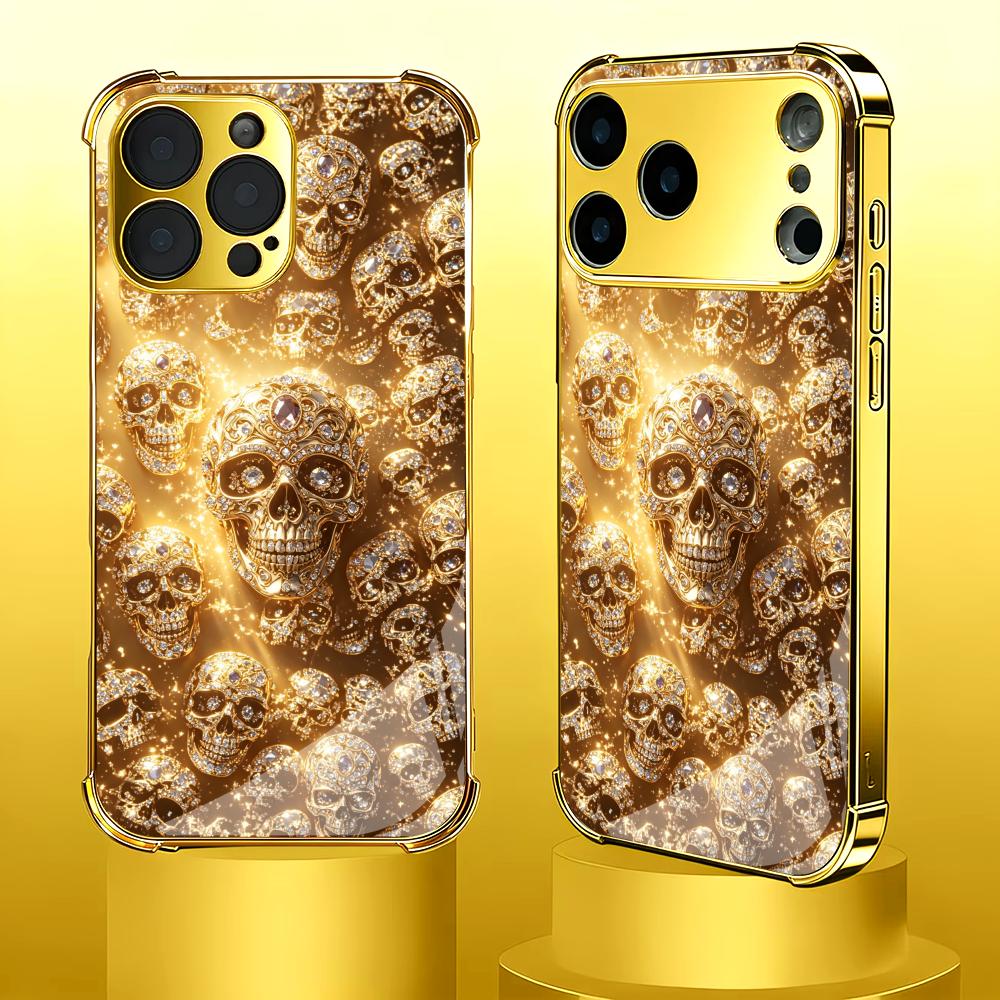 Luxurious Golden Skull glass p - Phone Cases Rhode のレビューと価格