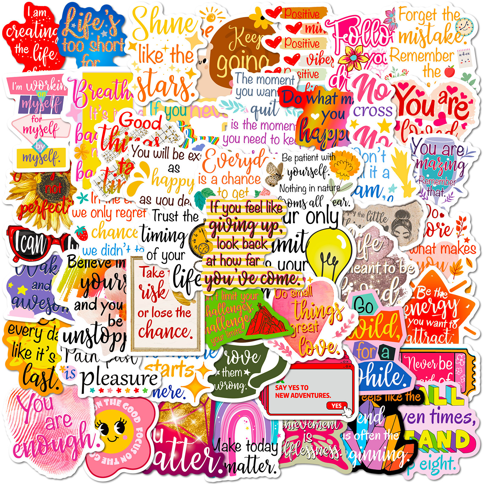 50Pcs Inspire Quote Stickers M - Phone Cases Quotes のレビューと価格