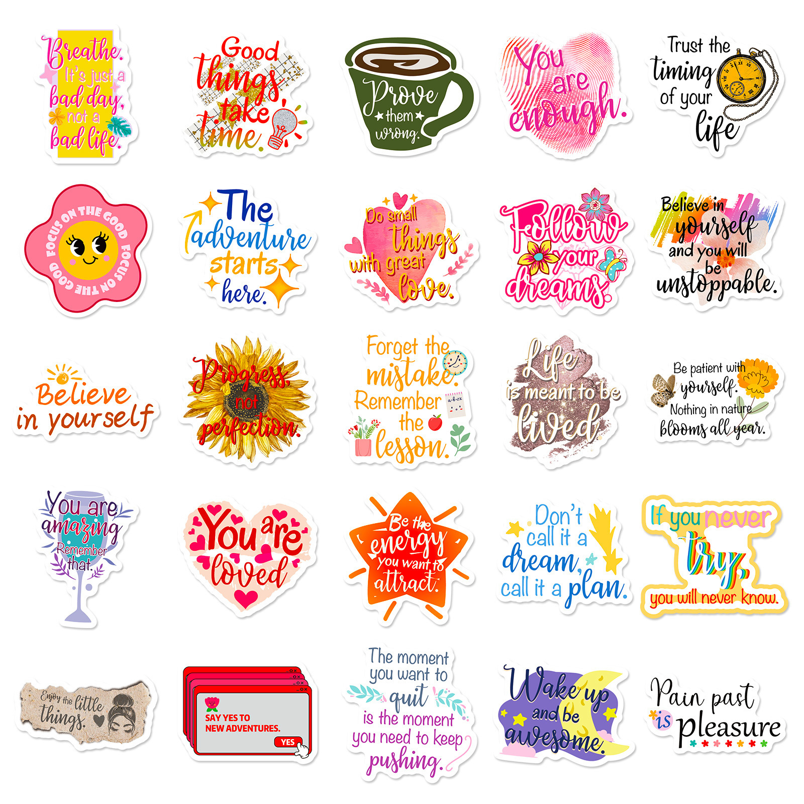50Pcs Inspire Quote Stickers M - Phone Cases Quotes のレビューと価格
