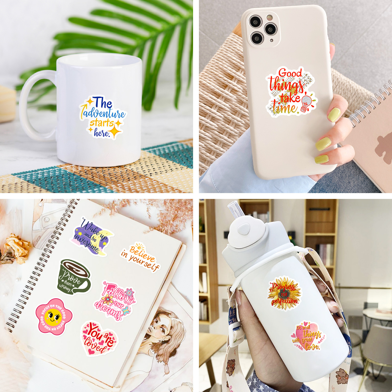 50Pcs Inspire Quote Stickers M - Phone Cases Quotes のレビューと価格