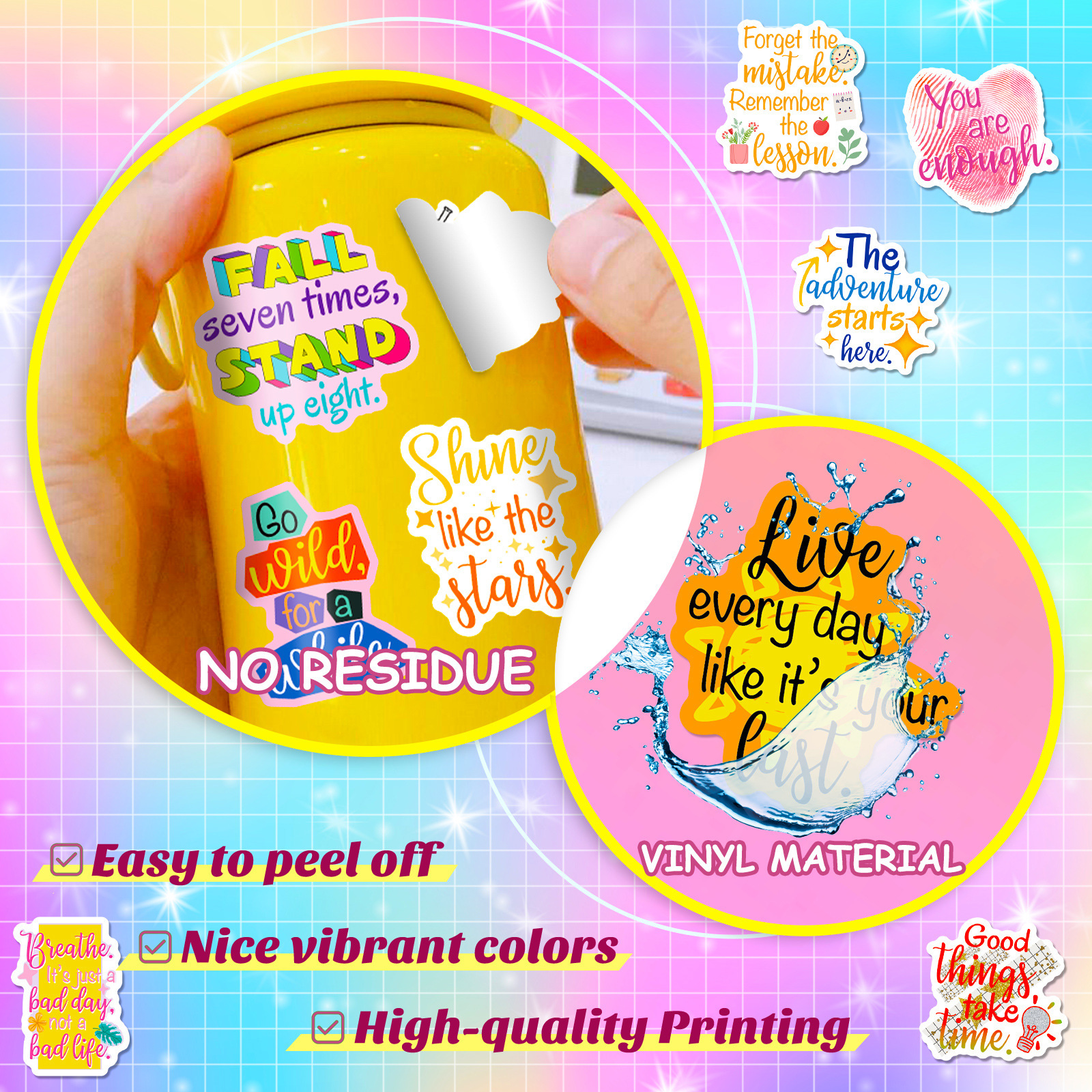 50Pcs Inspire Quote Stickers M - Phone Cases Quotes のレビューと価格