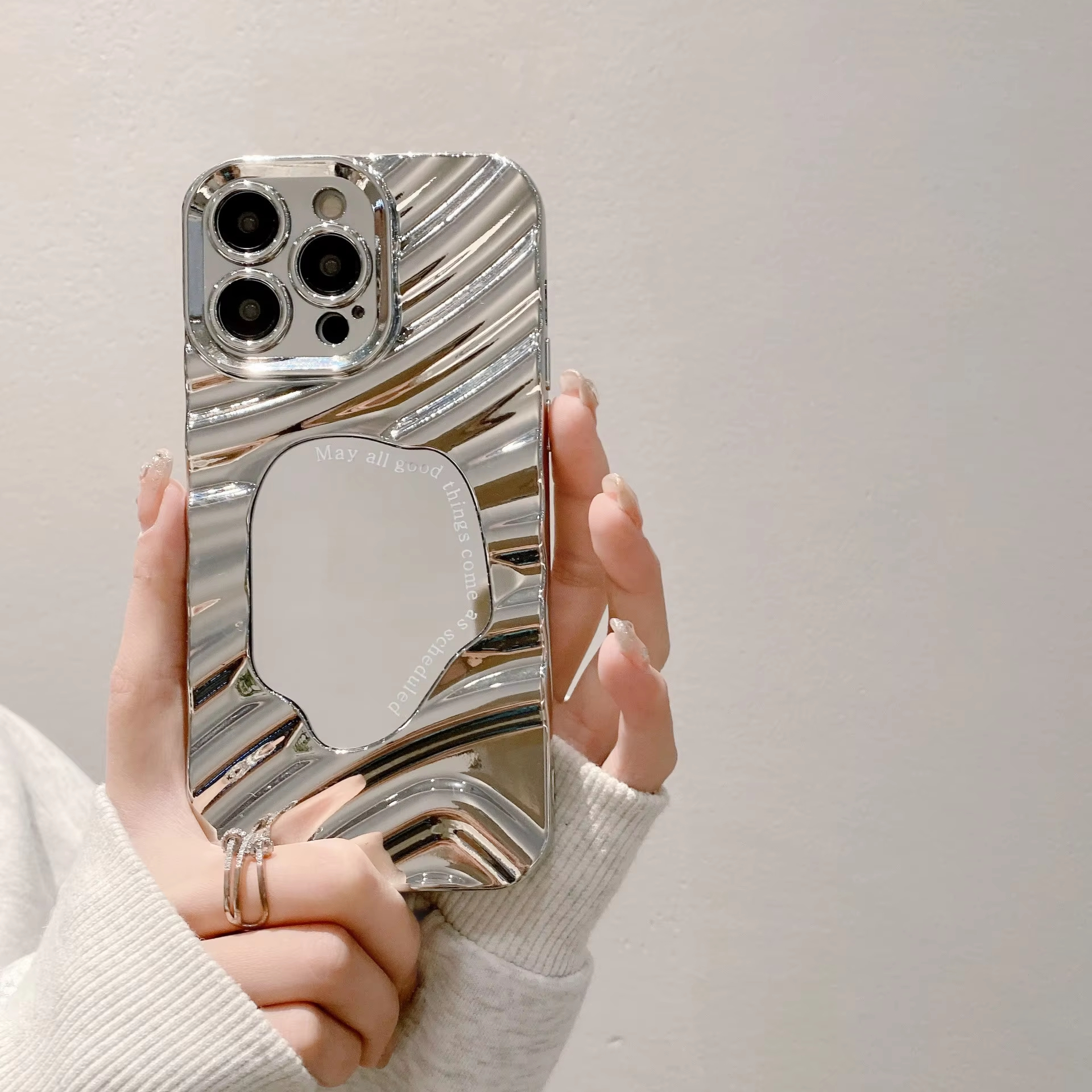 Wave Cosmetic Mirror Phone Cas - Phone Cases That Cover The Camera のレビューと価格