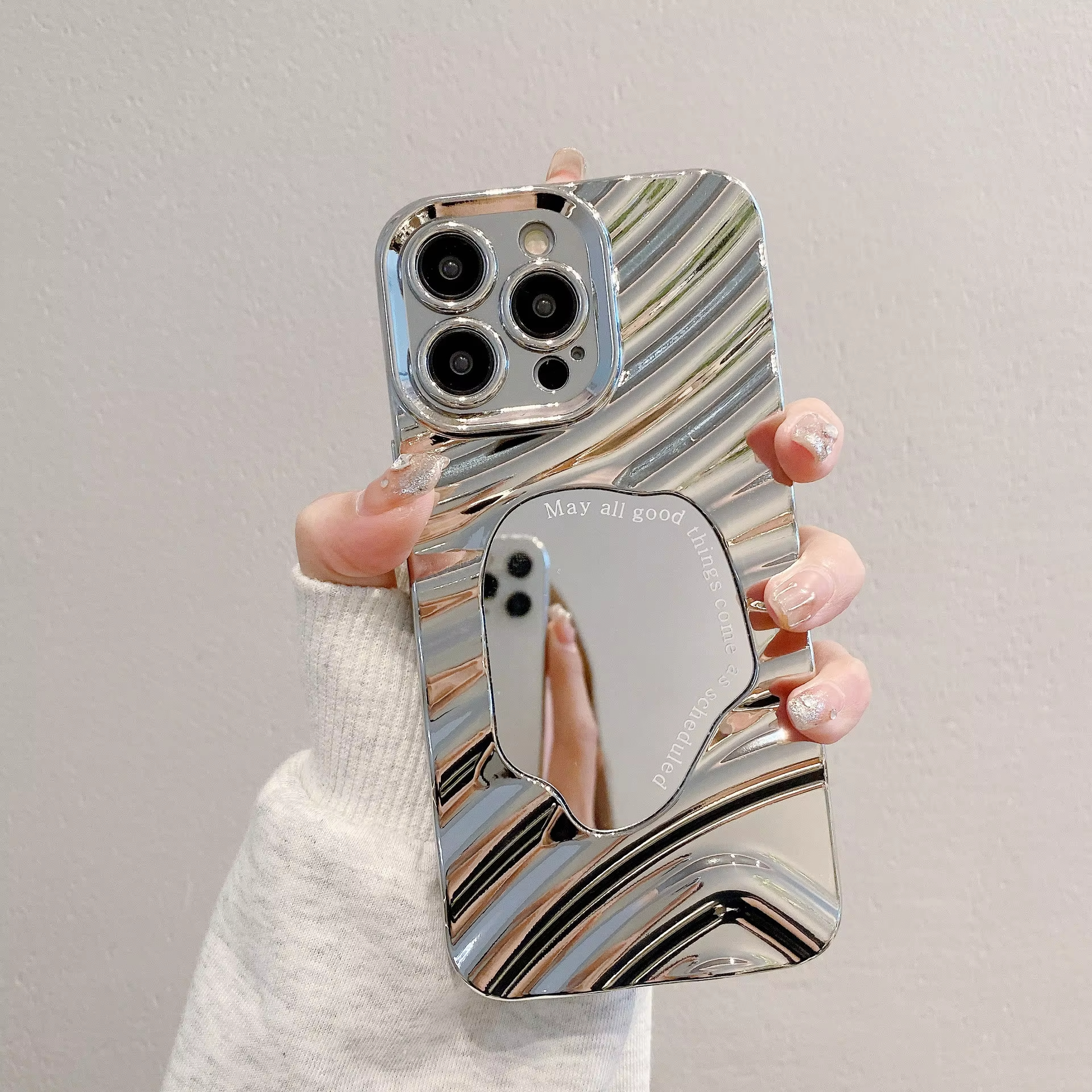 Wave Cosmetic Mirror Phone Cas - Phone Cases That Cover The Camera のレビューと価格