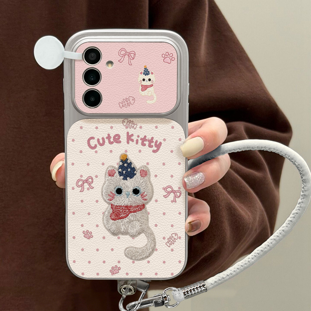 Cute Kitty Leather Lanyard Cas - Phone Cases That Cover The Camera のレビューと価格
