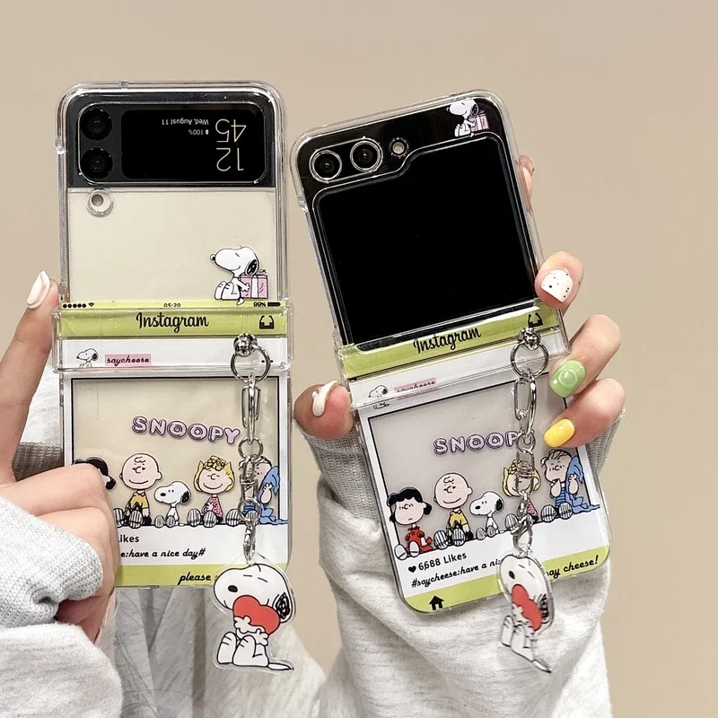 Cute Cartoon Snoopy Charlie Br - Phone Cases Z Flip 6 のレビューと価格