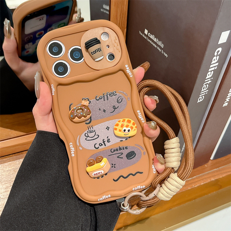 3D Cartoon Bread With Wrist St - Phone Cases That Cover The Camera のレビューと価格