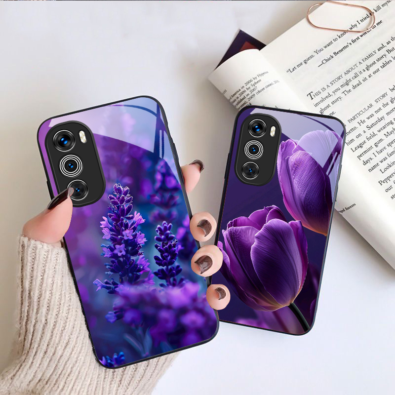 Purple tulip pattern For Motor - Phone Cases Motorola のレビューと価格