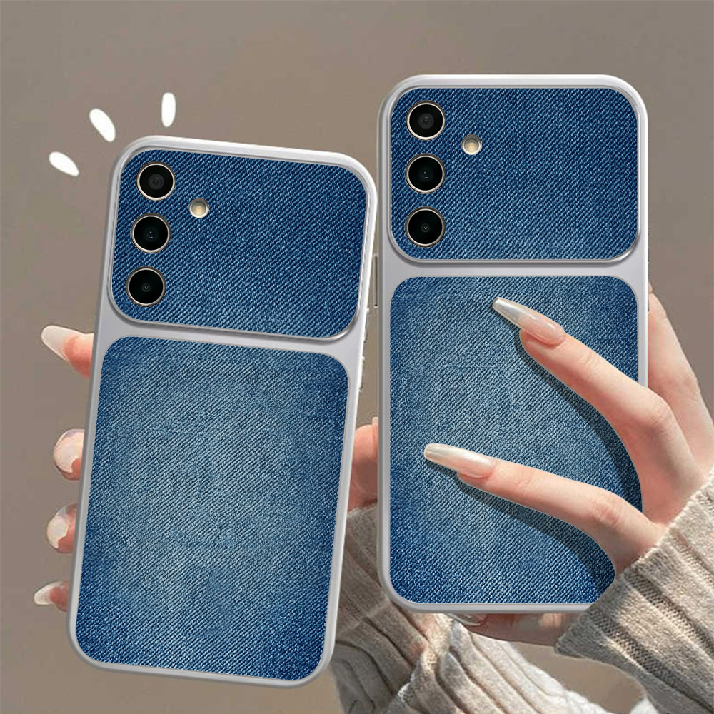 Retro Blue Denim PU Leather Ph - Phone Cases That Cover The Camera のレビューと価格