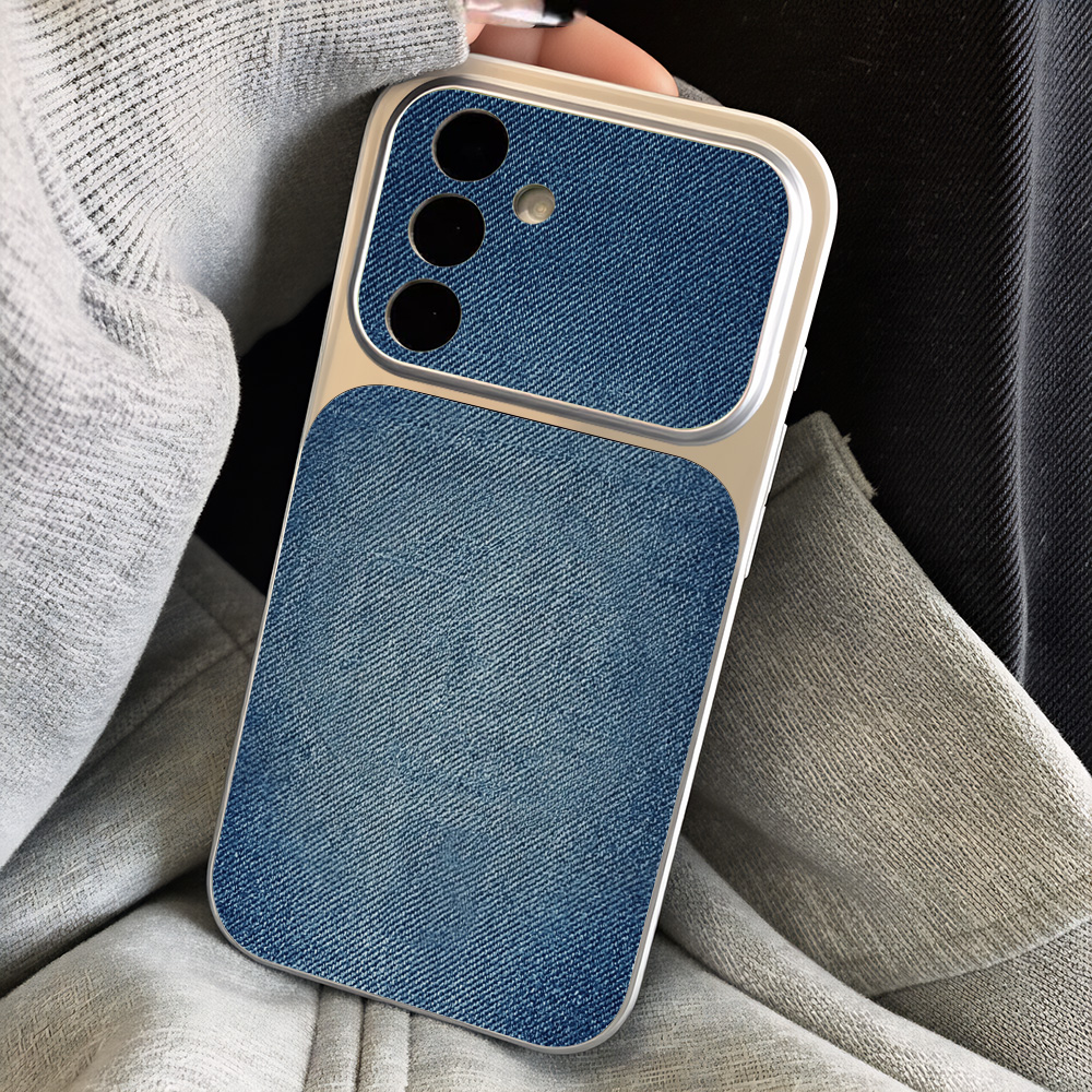 Retro Blue Denim PU Leather Ph - Phone Cases That Cover The Camera のレビューと価格