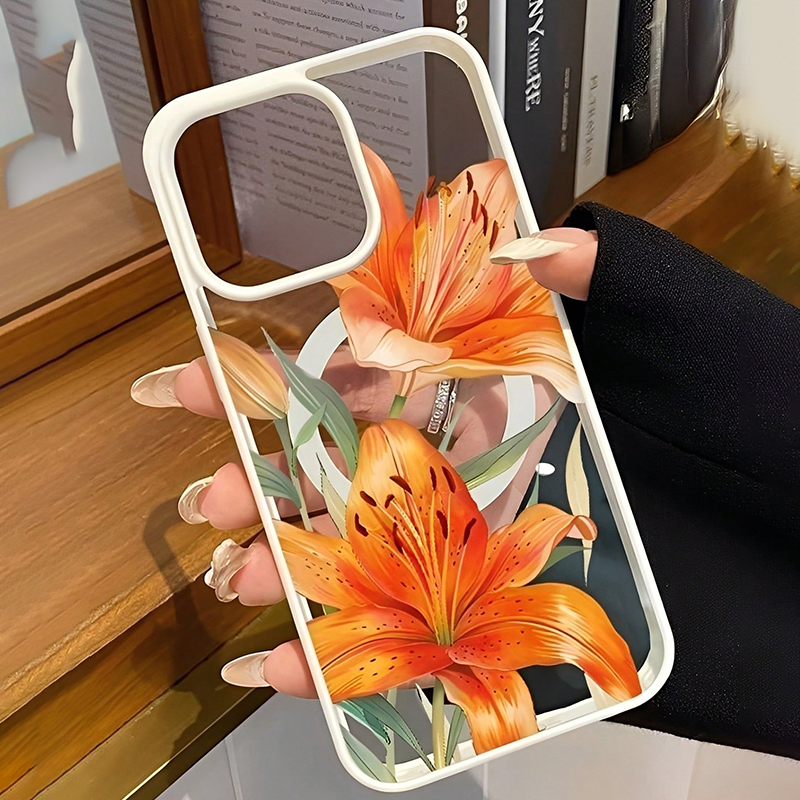 Orange Lily-Patterned Magnetic - Phone Cases With Magsafe のレビューと価格